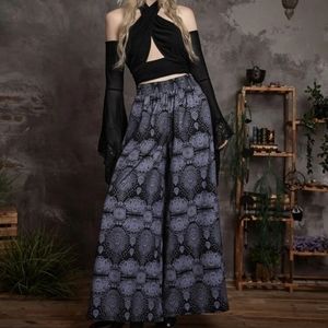 Goth Paisley Wide Leg Pants
